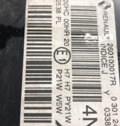 Optique avant principal droit (feux)(phare) RENAULT MEGANE 3 Photo n°4